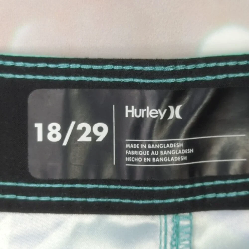 Hurley Mens 18 29 Graphic Swim Trunks Blue Green Board Shorts New